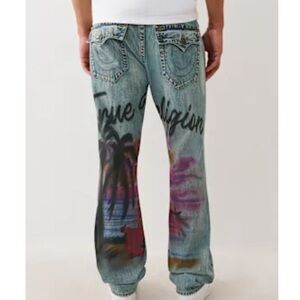 True Religion “RICKY AIRBRUSH FLAP STRAIGHT JEAN”